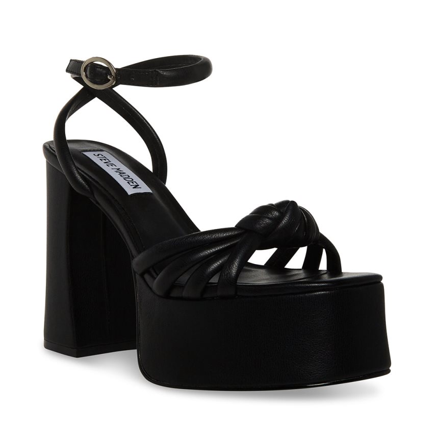 Black Steve Madden Bonnie Women's Heels Sandals | PH 8702EDU